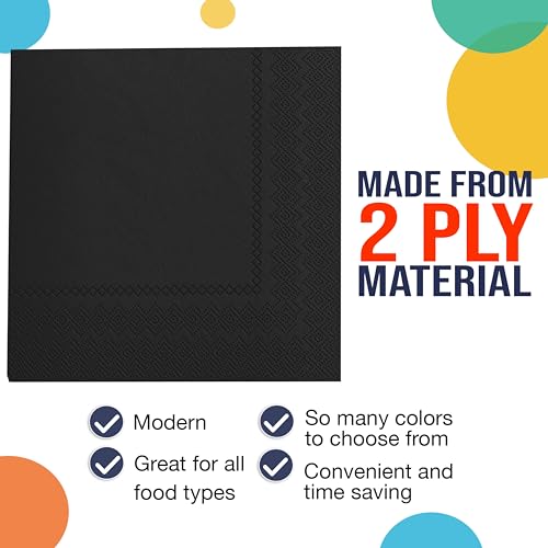100-Pack 2-Ply Colored Paper Napkins for Parties