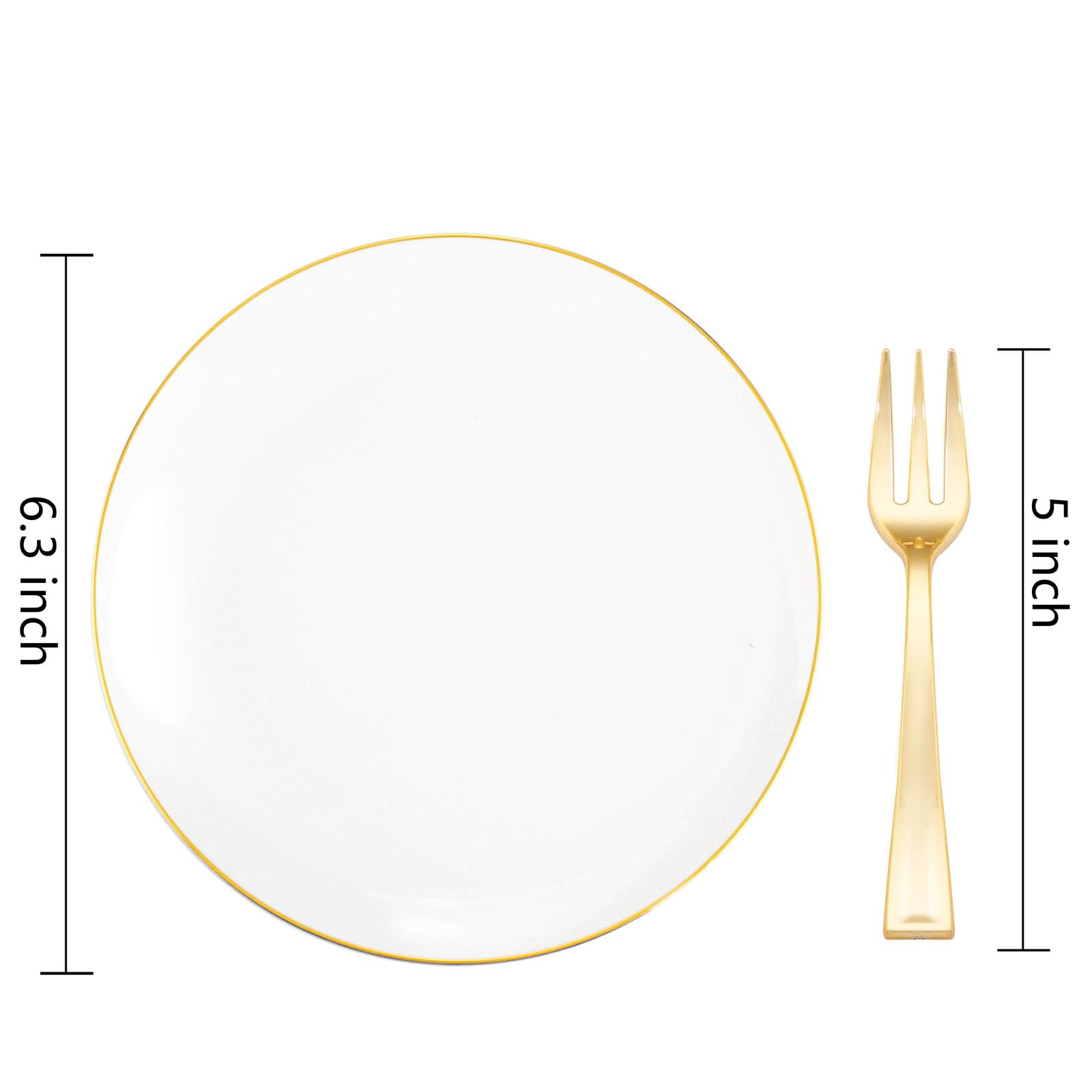 400-Piece Gold Dessert Plate & Fork Set for 200 Guests