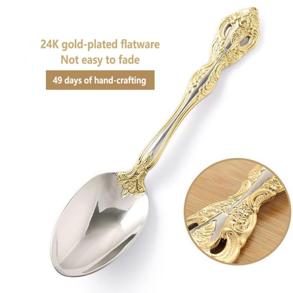 60-Piece Gold Stainless Steel Flatware Set for 12