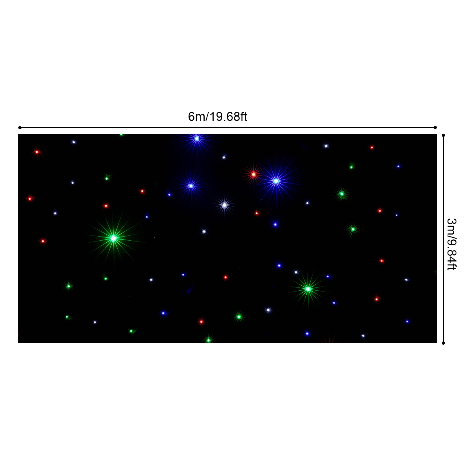 9.8 x 19.7 Ft LED Starry Sky Stage Backdrop Curtain