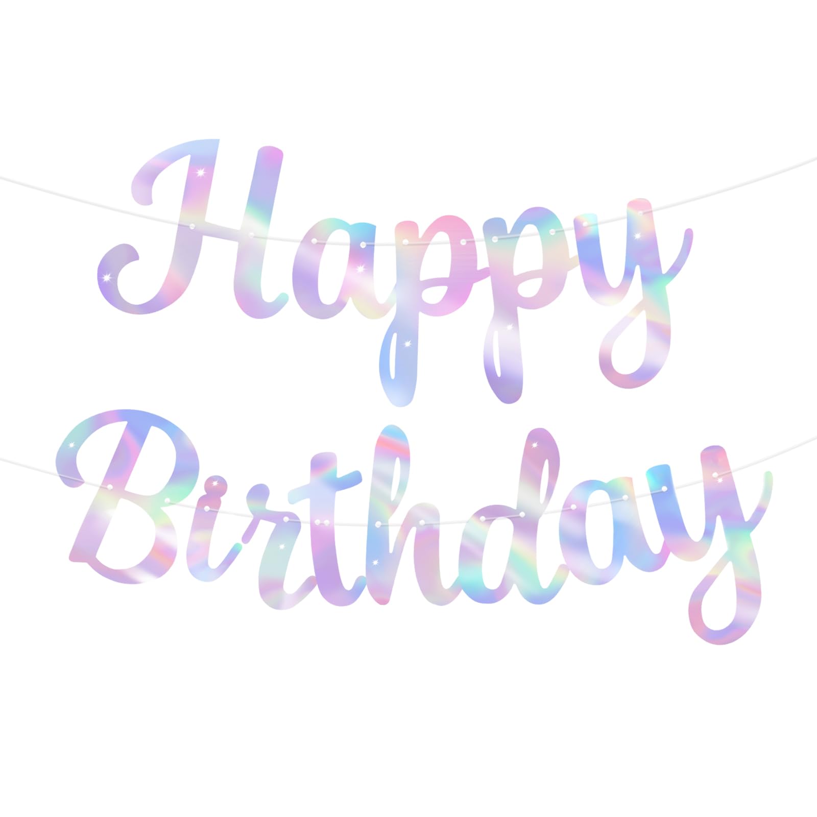 Glitter Happy Birthday Banner Garland for Party Decor