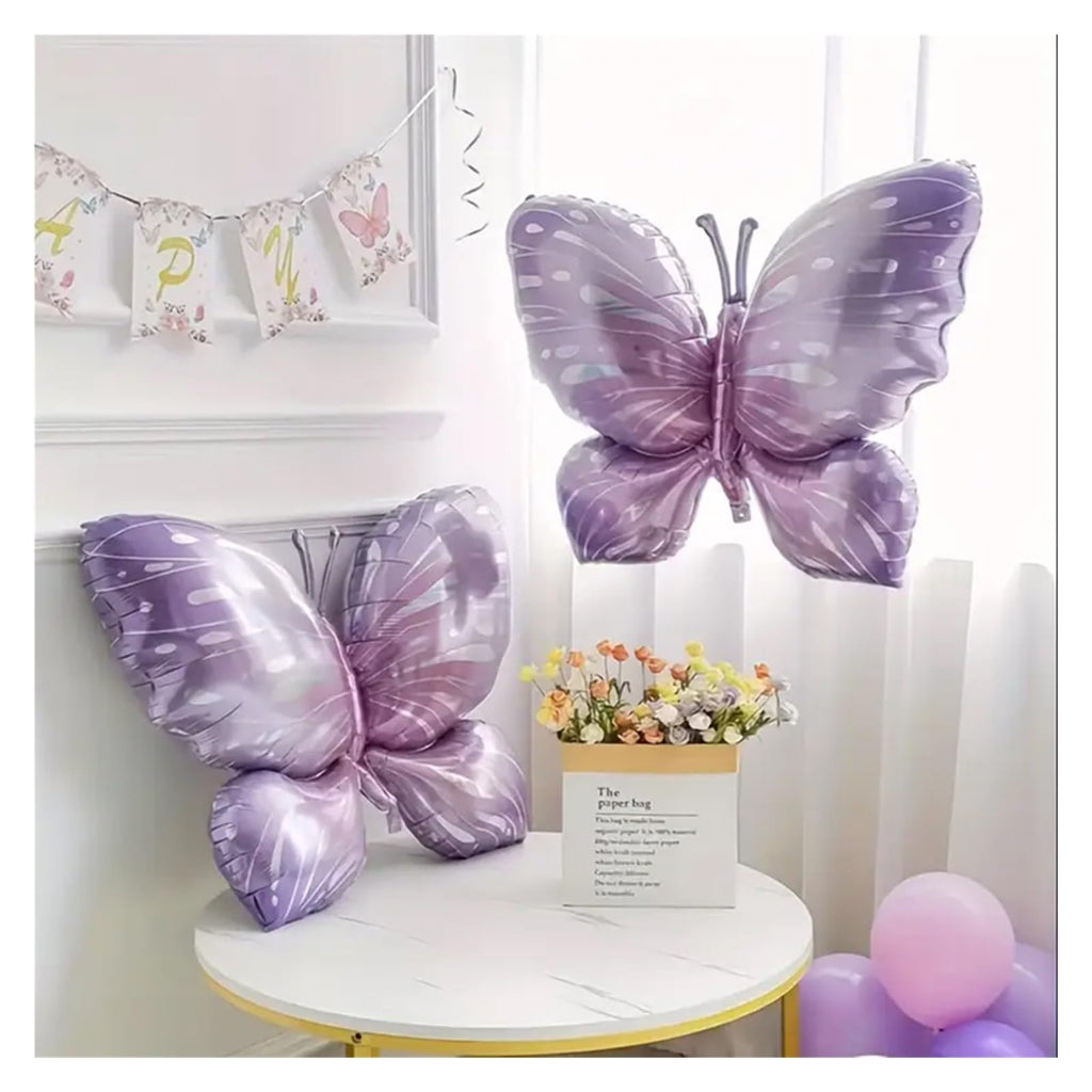 126pcs Purple Metallic Latex Balloons Garland Arch Kit Butterfly
