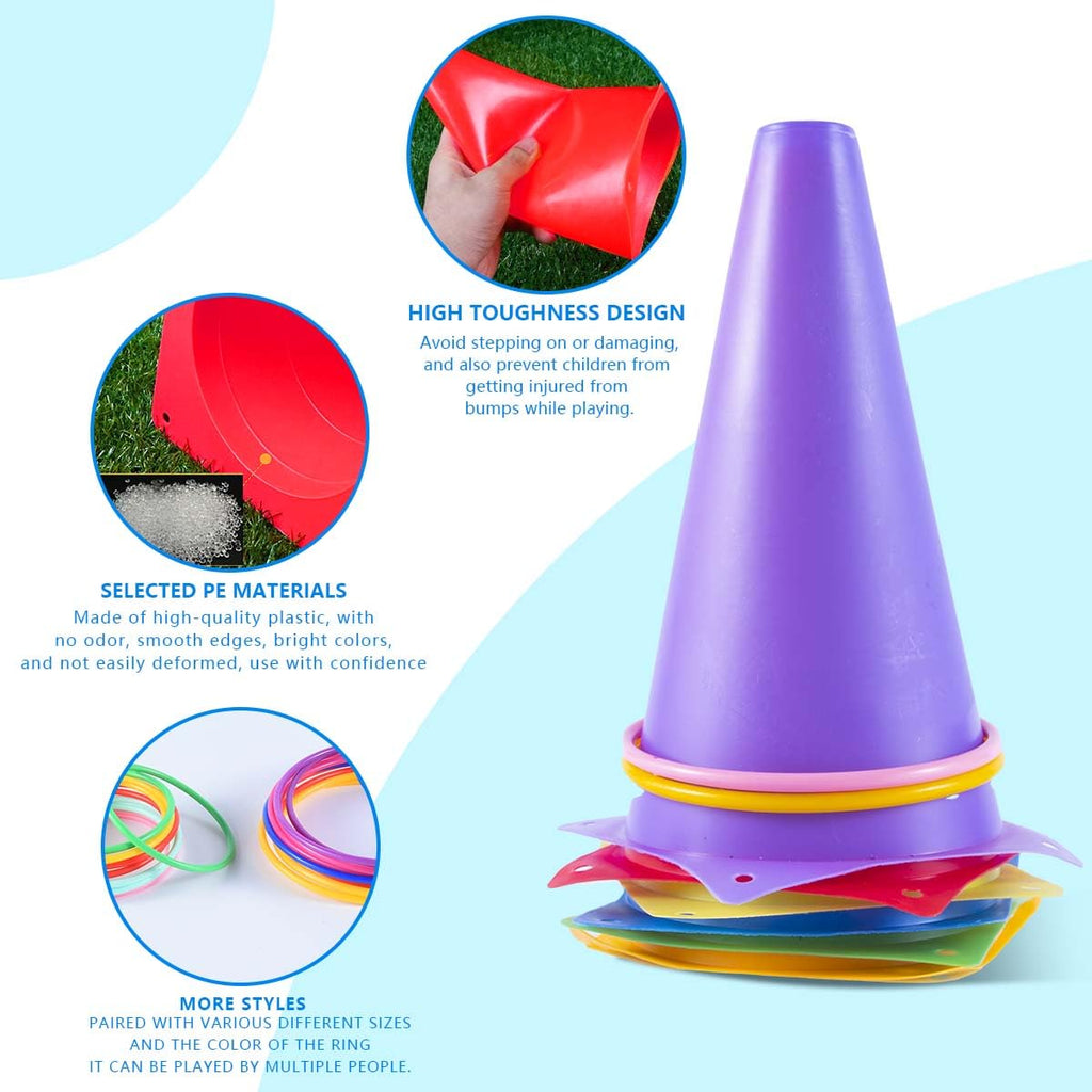 26-Piece Colorful Cone & Ring Toss Outdoor Game Set