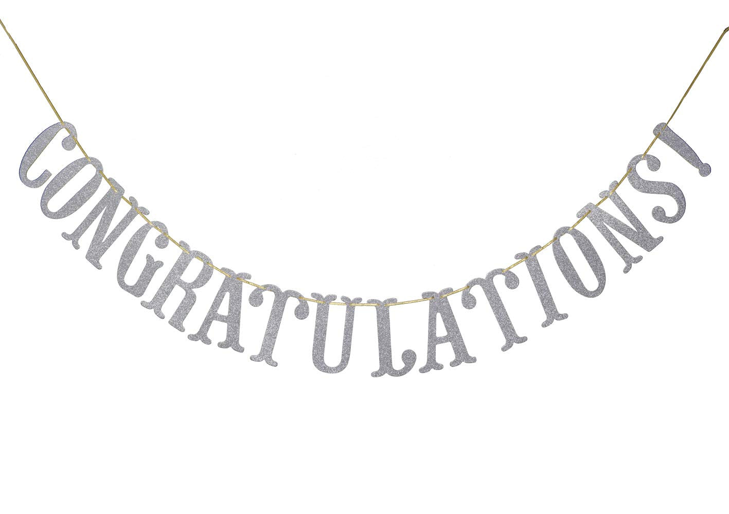 Glitter Congratulations Banner for Graduation & Parties