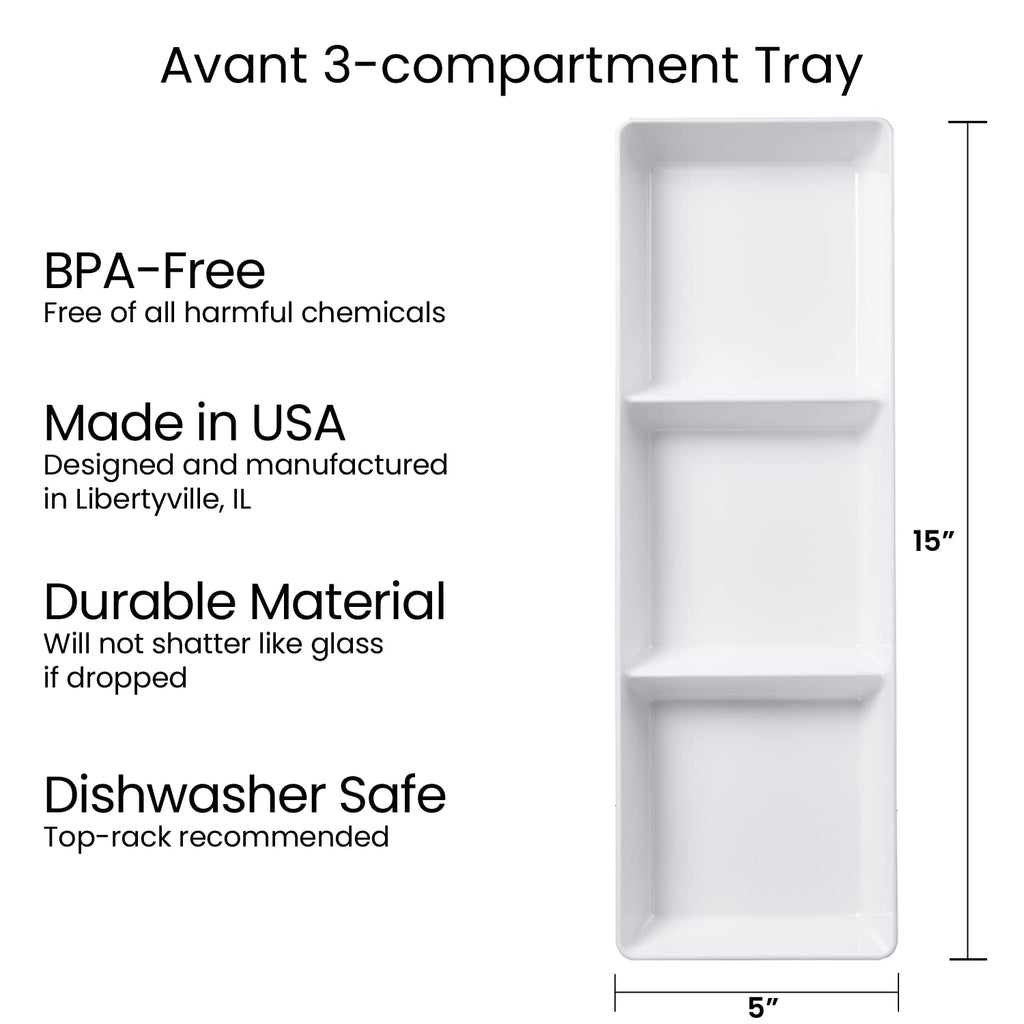 US Acrylic Avant Divided Serving Trays for Parties