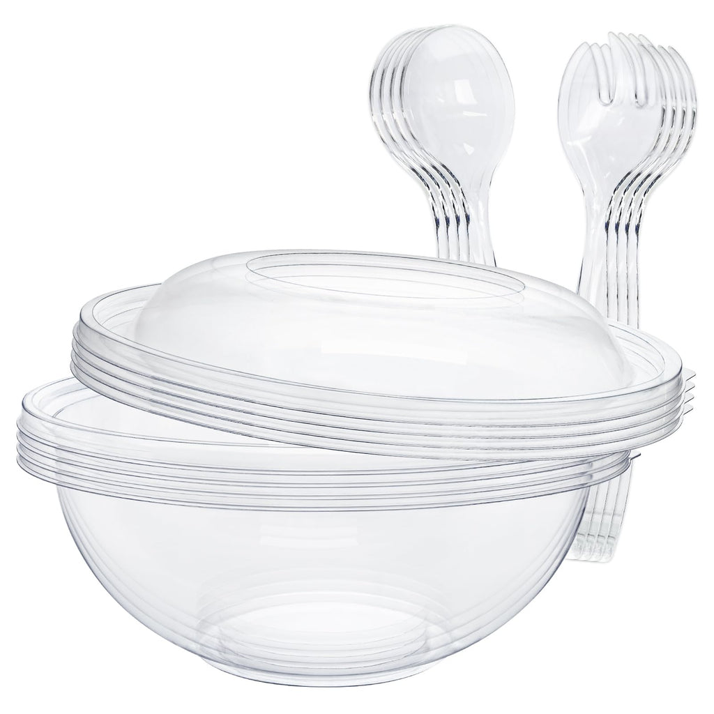 16-Piece 160 oz Clear Disposable Serving Bowl Set