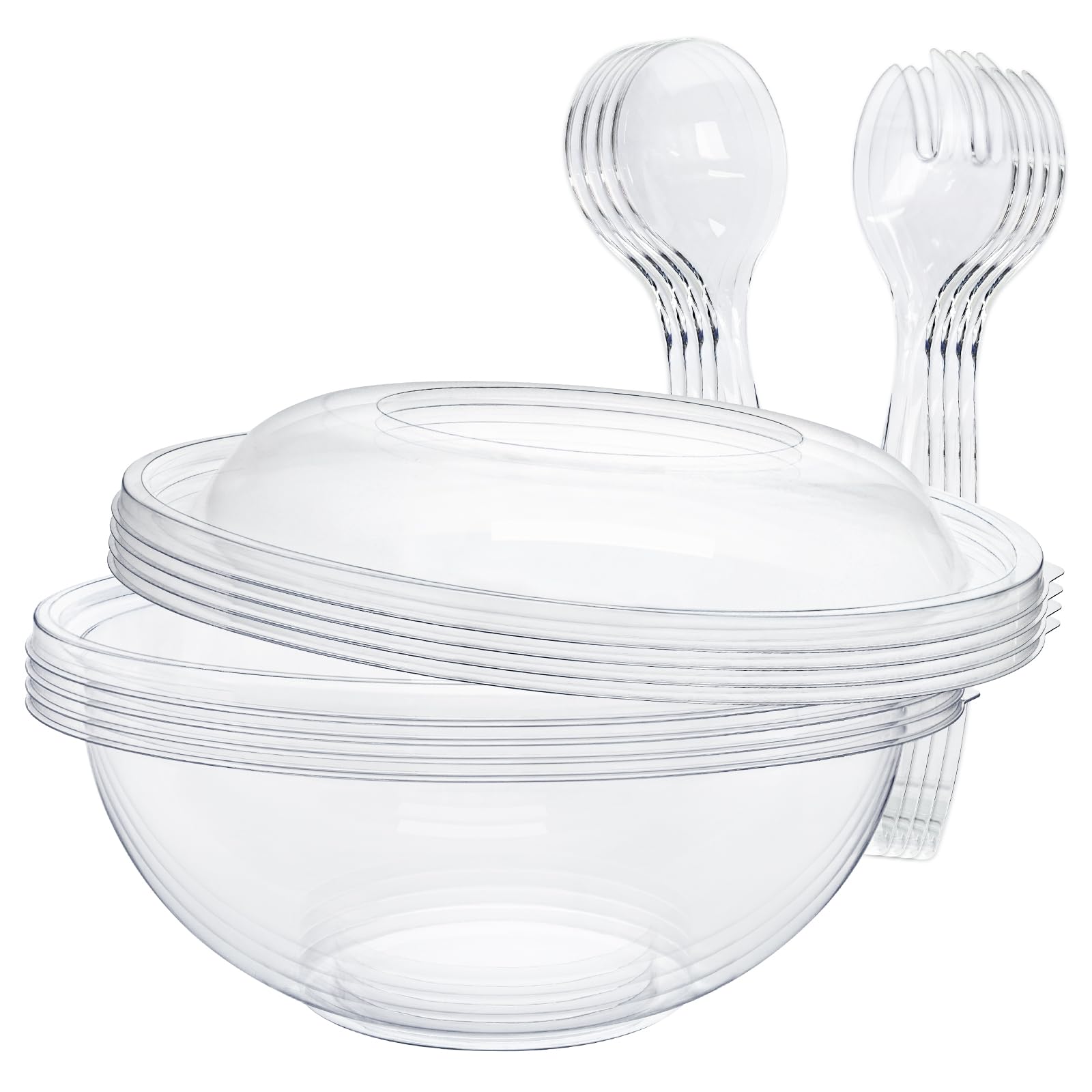 16-Piece 160 oz Clear Disposable Serving Bowl Set
