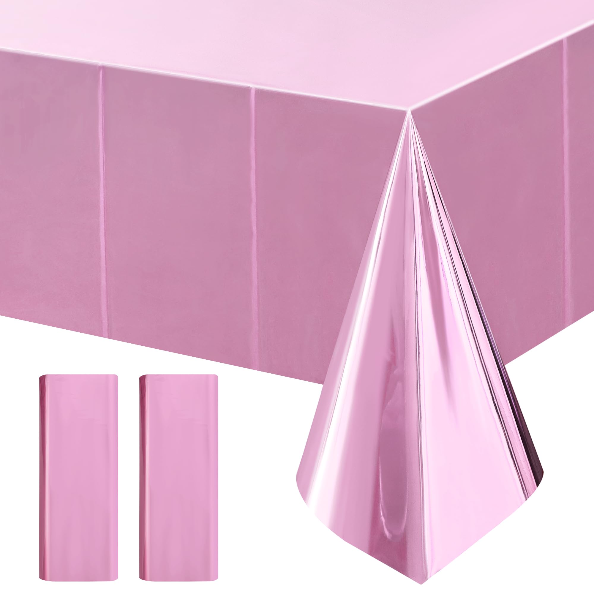 2-Piece Silver Foil Disposable Tablecloth Set for Parties
