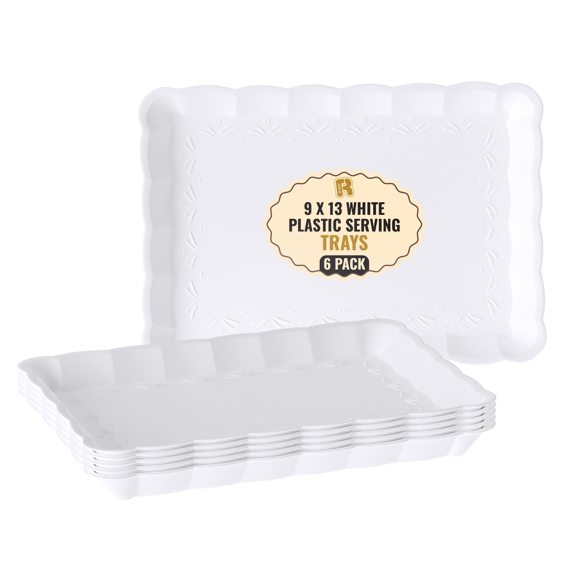 9 x 13-Inch Rectangular Serving Tray for Parties
