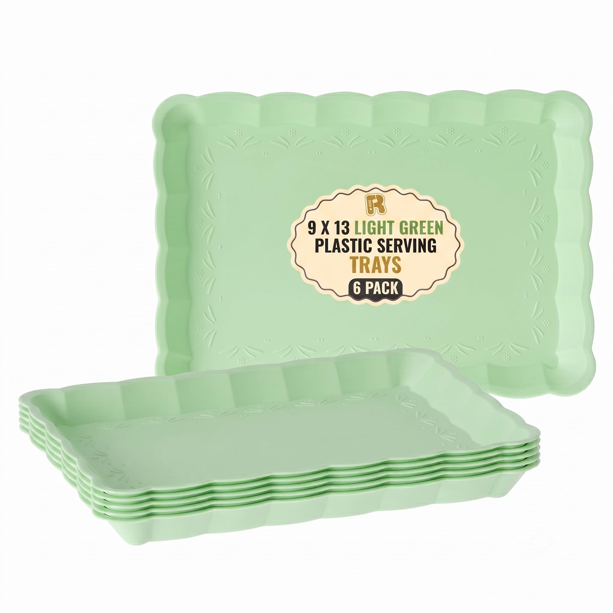 9 x 13-Inch Rectangular Serving Tray for Parties