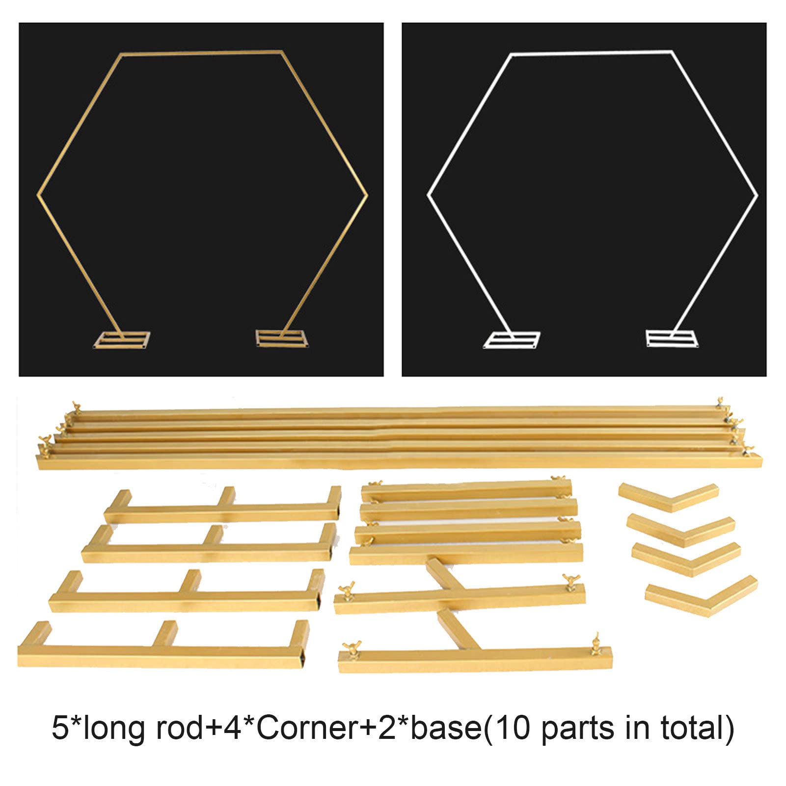 Metal Hexagon Backdrop Stand & Balloon Arch Frame Set
