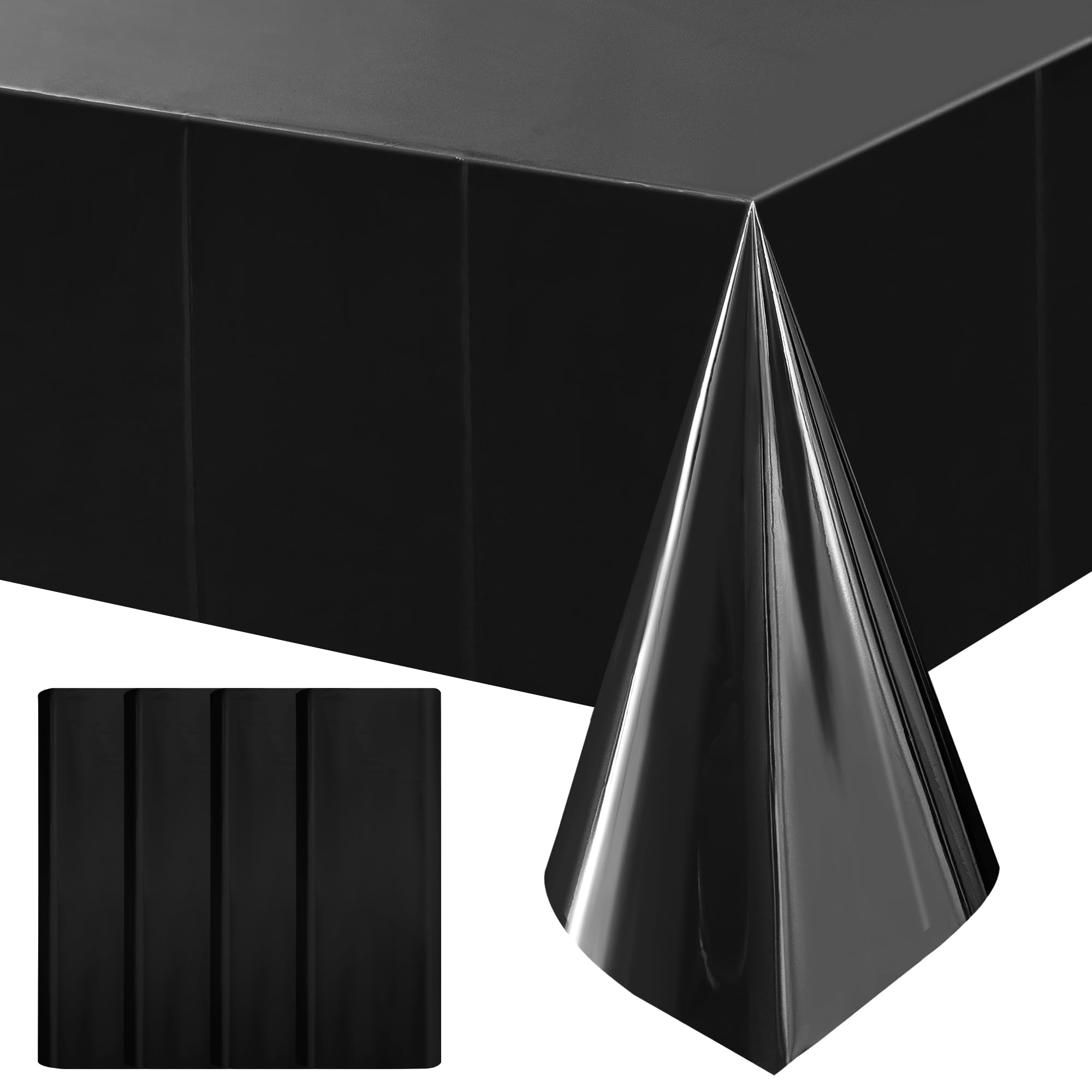 2-Piece Silver Foil Disposable Tablecloth Set for Parties