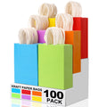 100-Pack Kraft Paper Party Favor Bags with Handles
