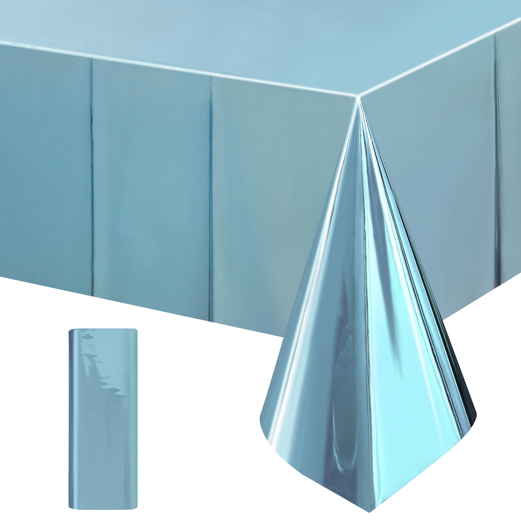 2-Piece Silver Foil Disposable Tablecloth Set for Parties