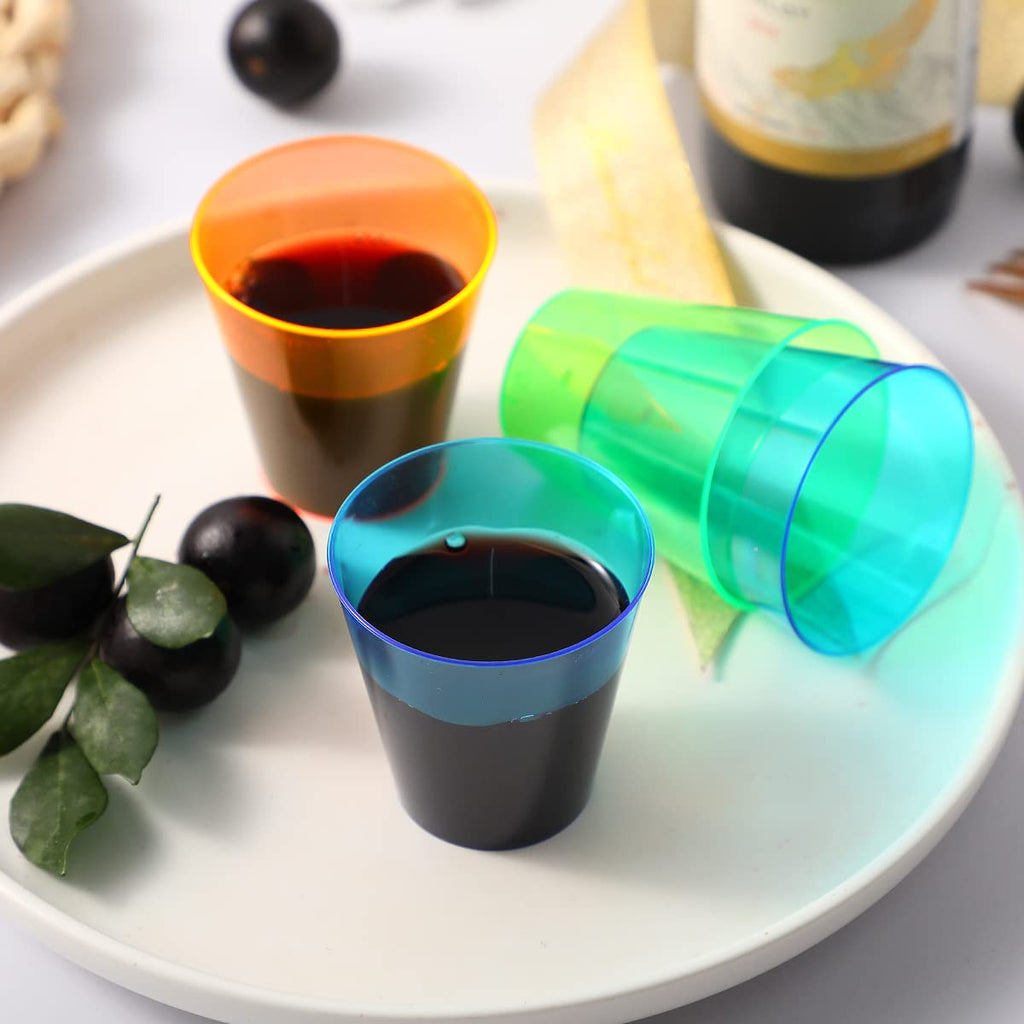 Neon Multicolor Disposable Plastic Party Tumblers