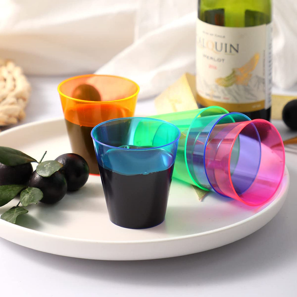 Neon Multicolor Disposable Plastic Party Tumblers