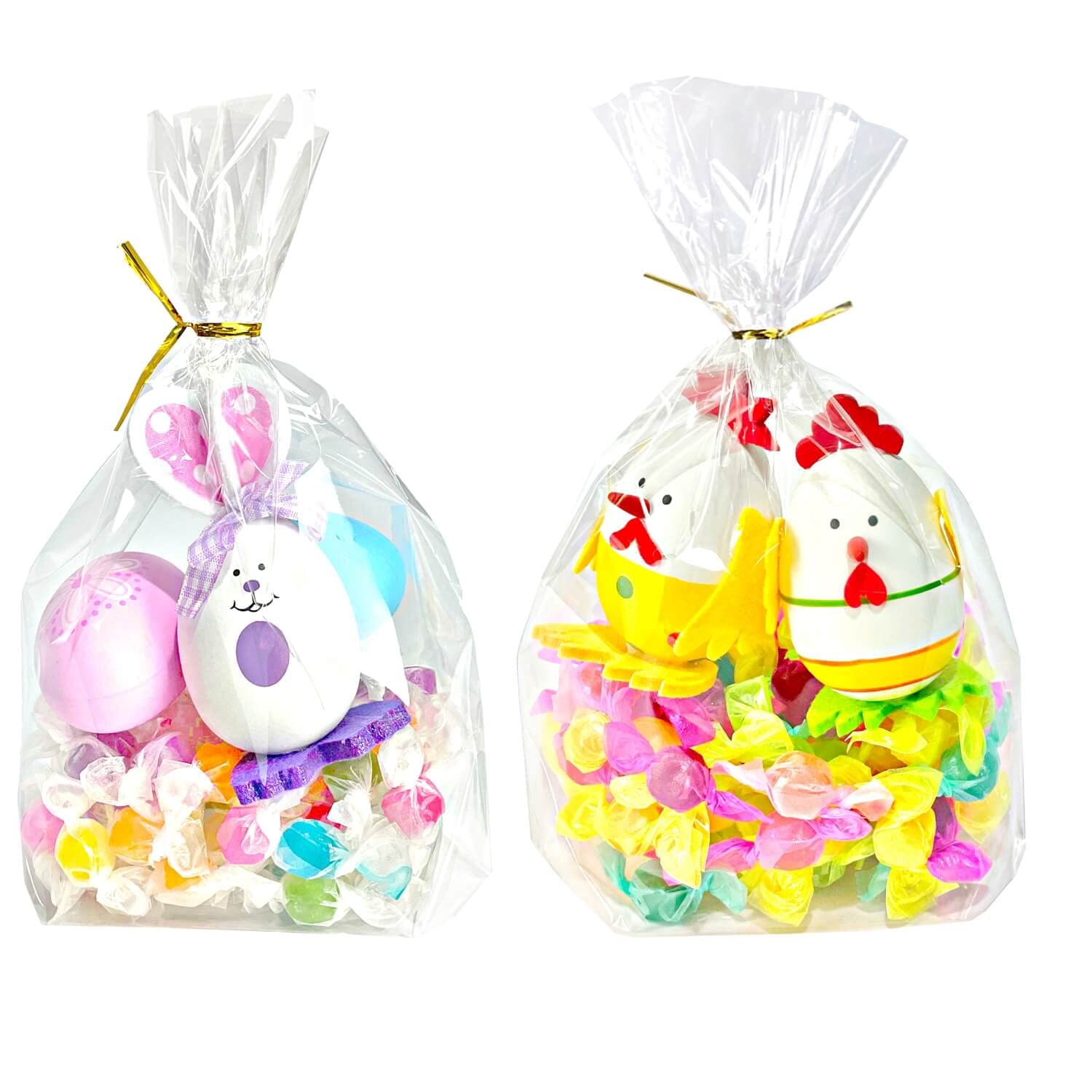 Clear Cellophane Stand-Up Gift Bags with Ties