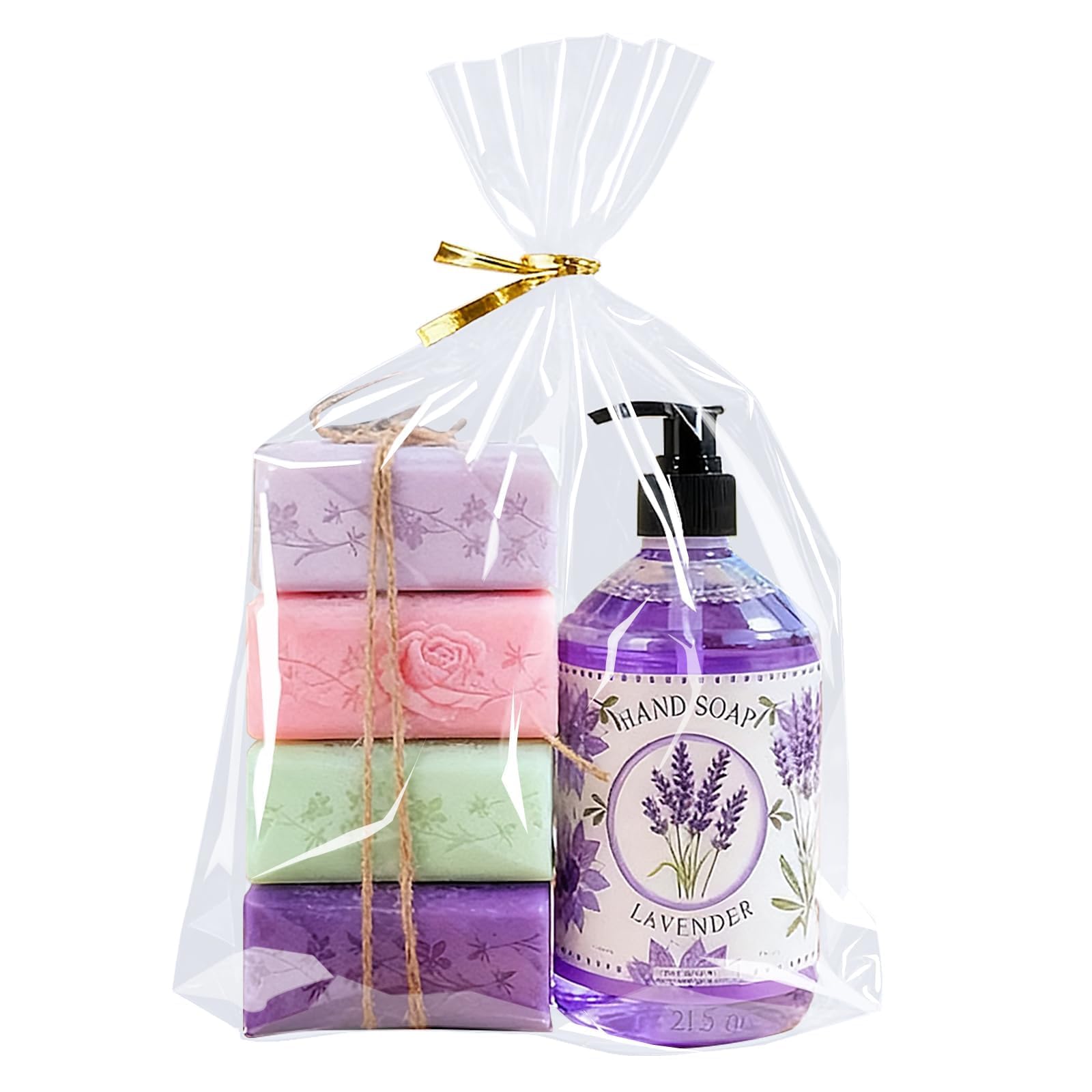 Clear Cellophane Stand-Up Gift Bags with Ties