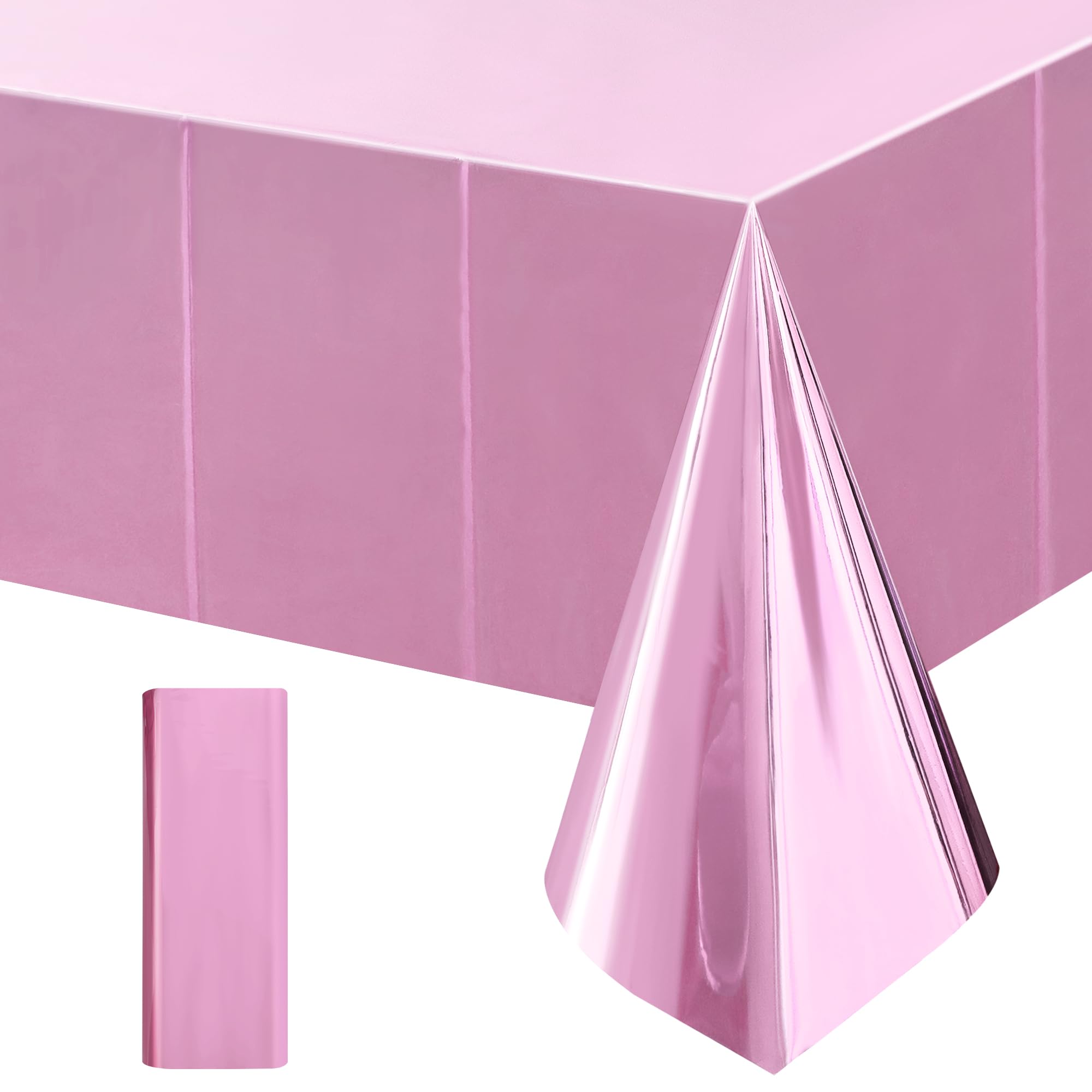 2-Piece Silver Foil Disposable Tablecloth Set for Parties