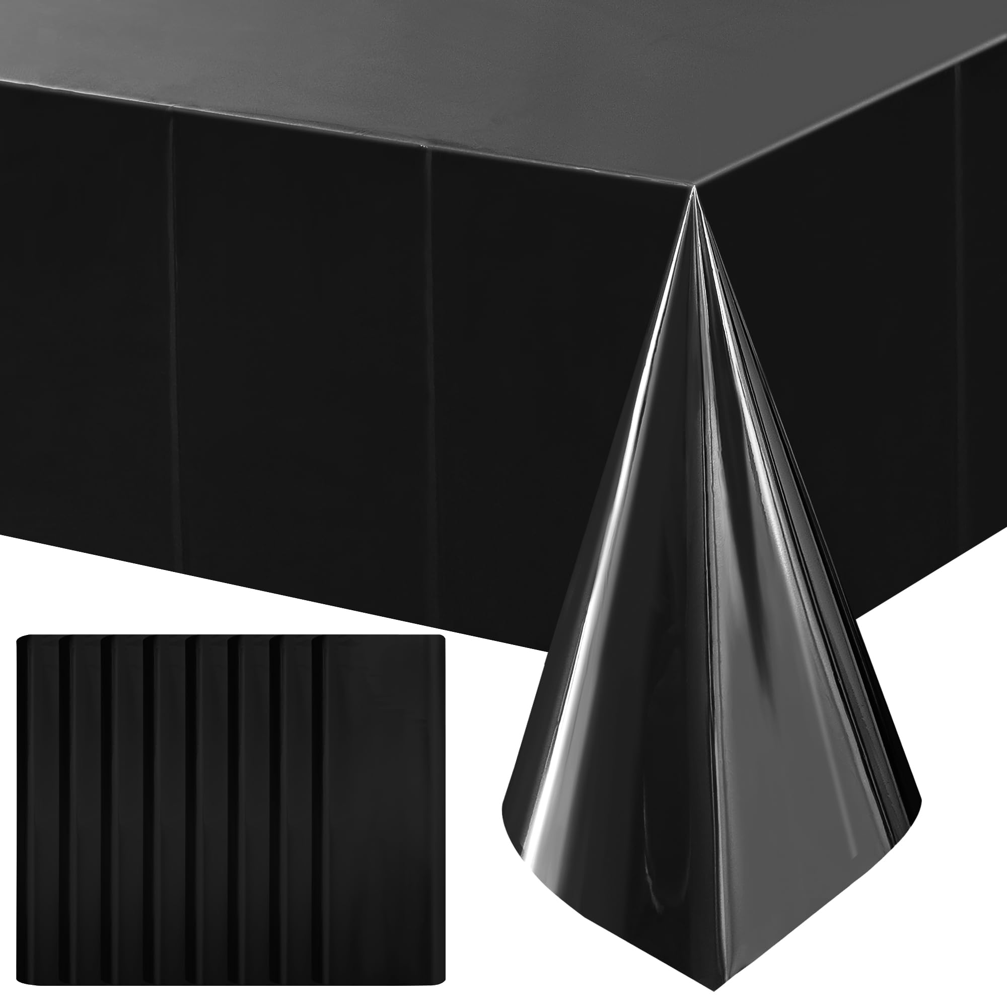 2-Piece Silver Foil Disposable Tablecloth Set for Parties