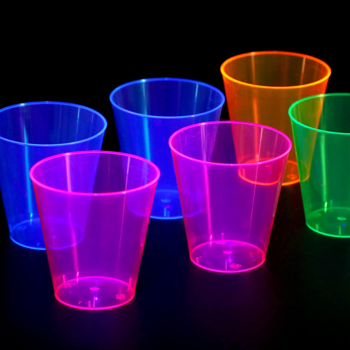 Neon Multicolor Disposable Plastic Party Tumblers
