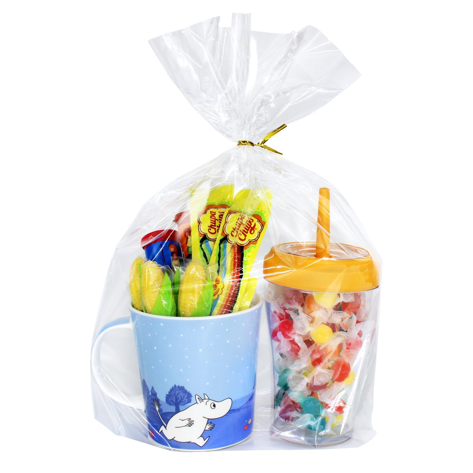 Clear Cellophane Stand-Up Gift Bags with Ties