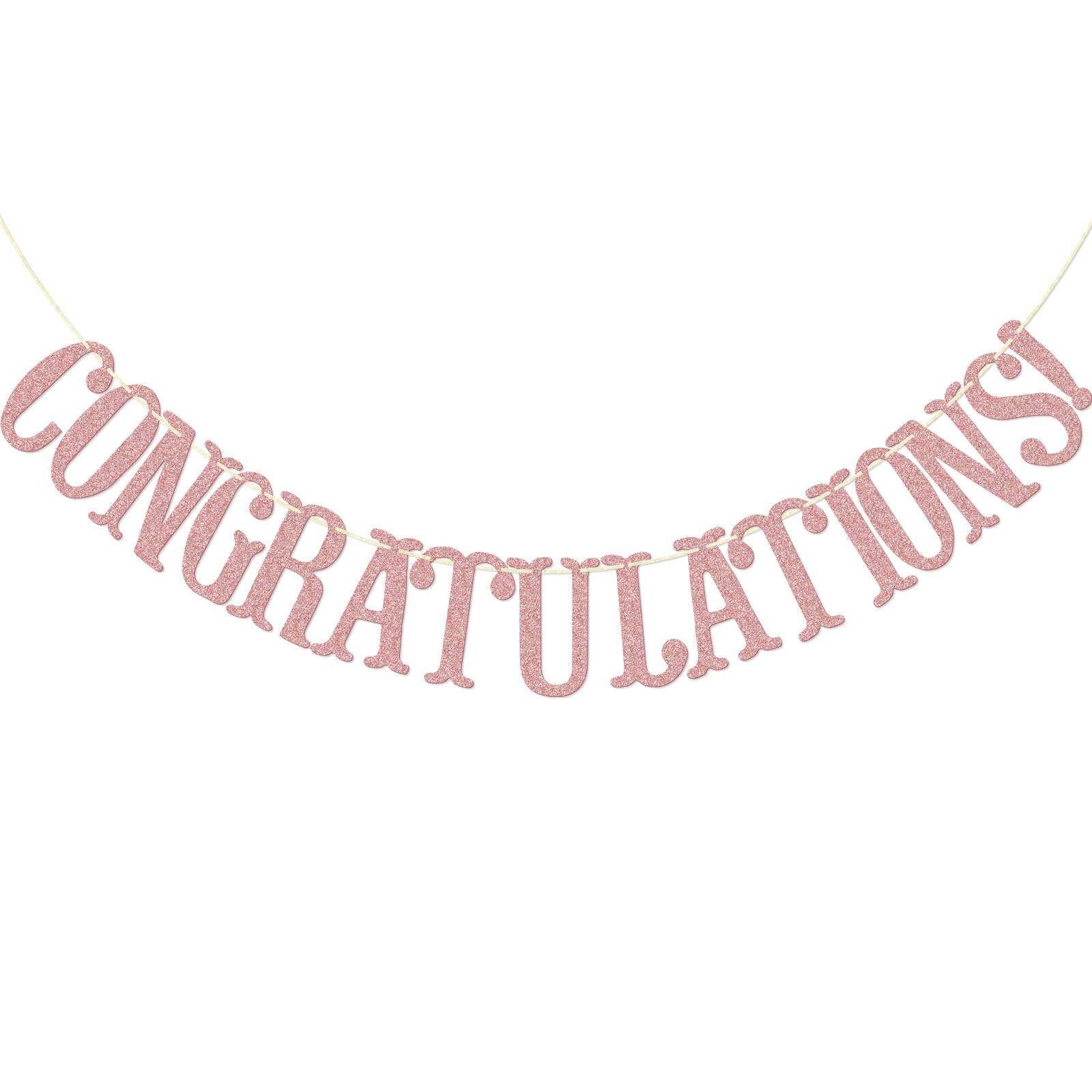 Glitter Congratulations Banner for Graduation & Parties