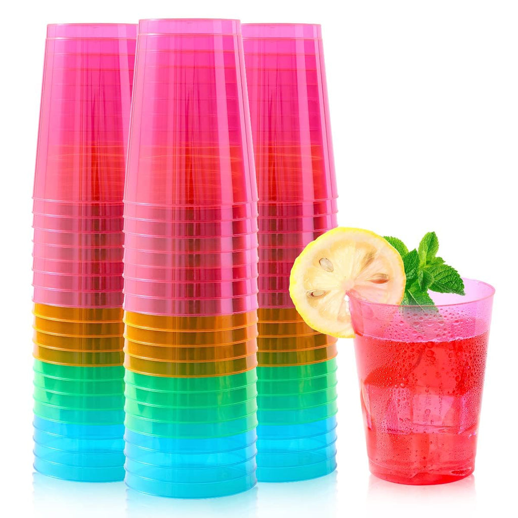 Neon Multicolor Disposable Plastic Party Tumblers