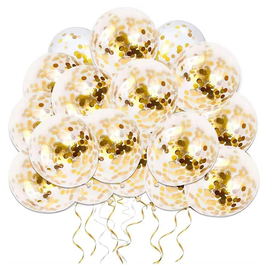 50pcs Confetti Balloons, 12 inch Clear Balloons with Confetti Inside for Wedding,Birthday, Graduation, Baby Shower Party Decorations