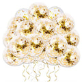 50pcs Confetti Balloons, 12 inch Clear Balloons with Confetti Inside for Wedding,Birthday, Graduation, Baby Shower Party Decorations