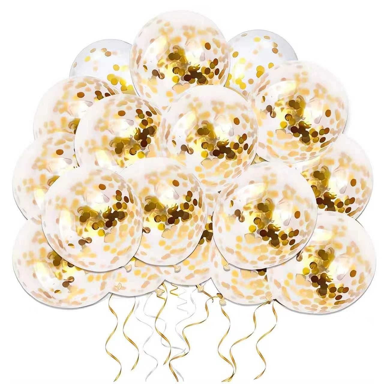 50pcs Confetti Balloons, 12 inch Clear Balloons with Confetti Inside for Wedding,Birthday, Graduation, Baby Shower Party Decorations