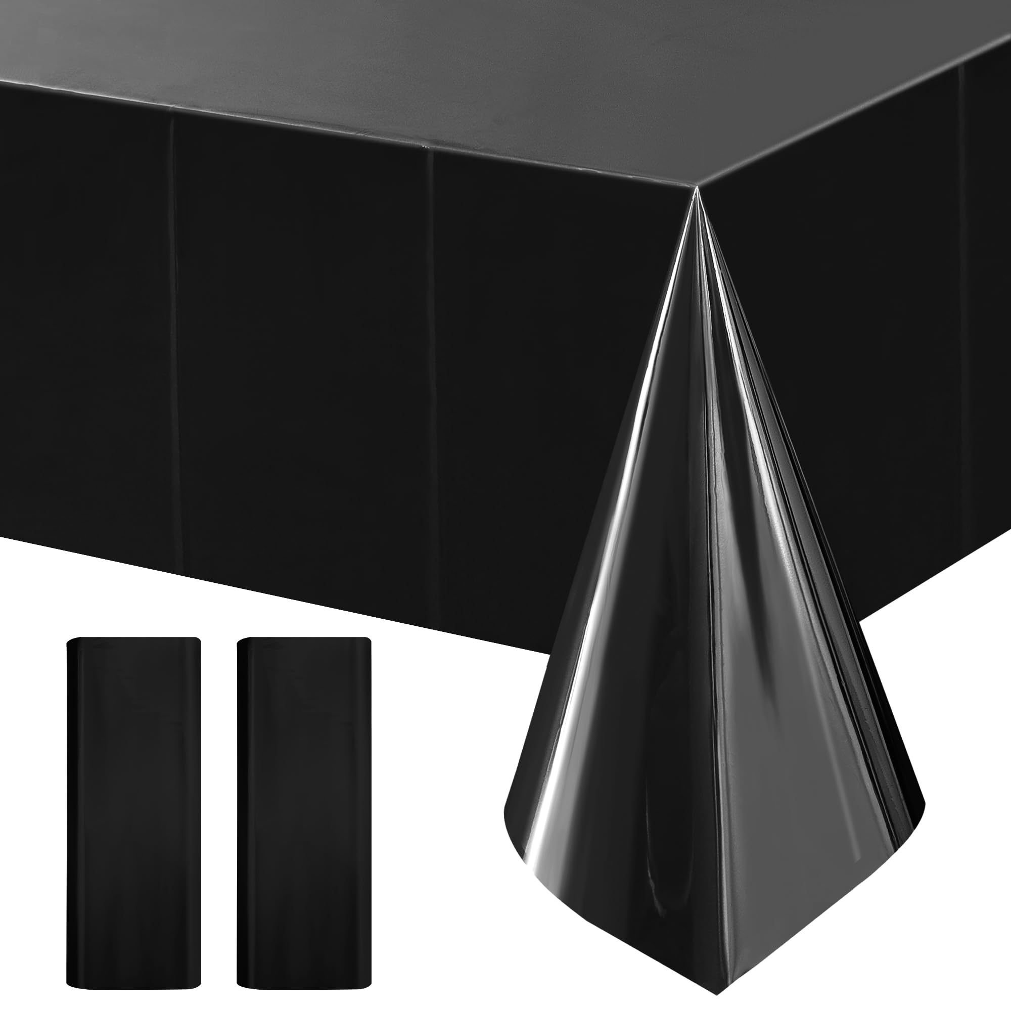2-Piece Silver Foil Disposable Tablecloth Set for Parties