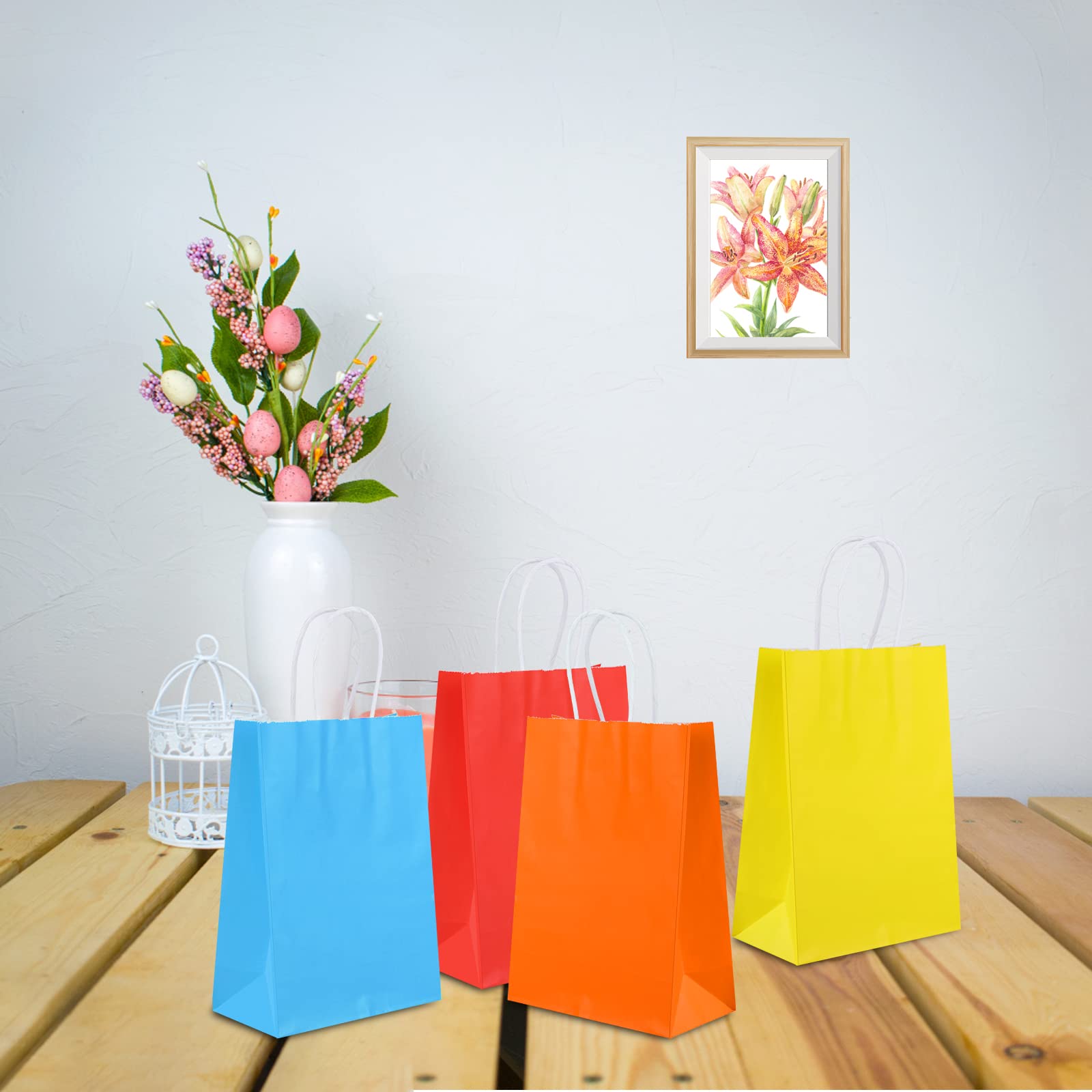 100-Pack Kraft Paper Party Favor Bags with Handles