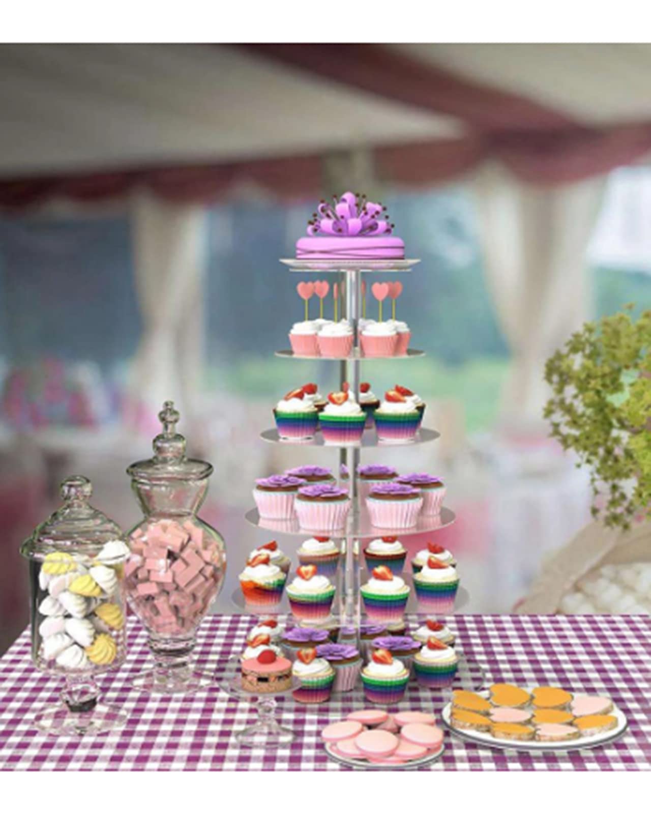 Acrylic Cupcake Tower & Cake Display Stand for Parties