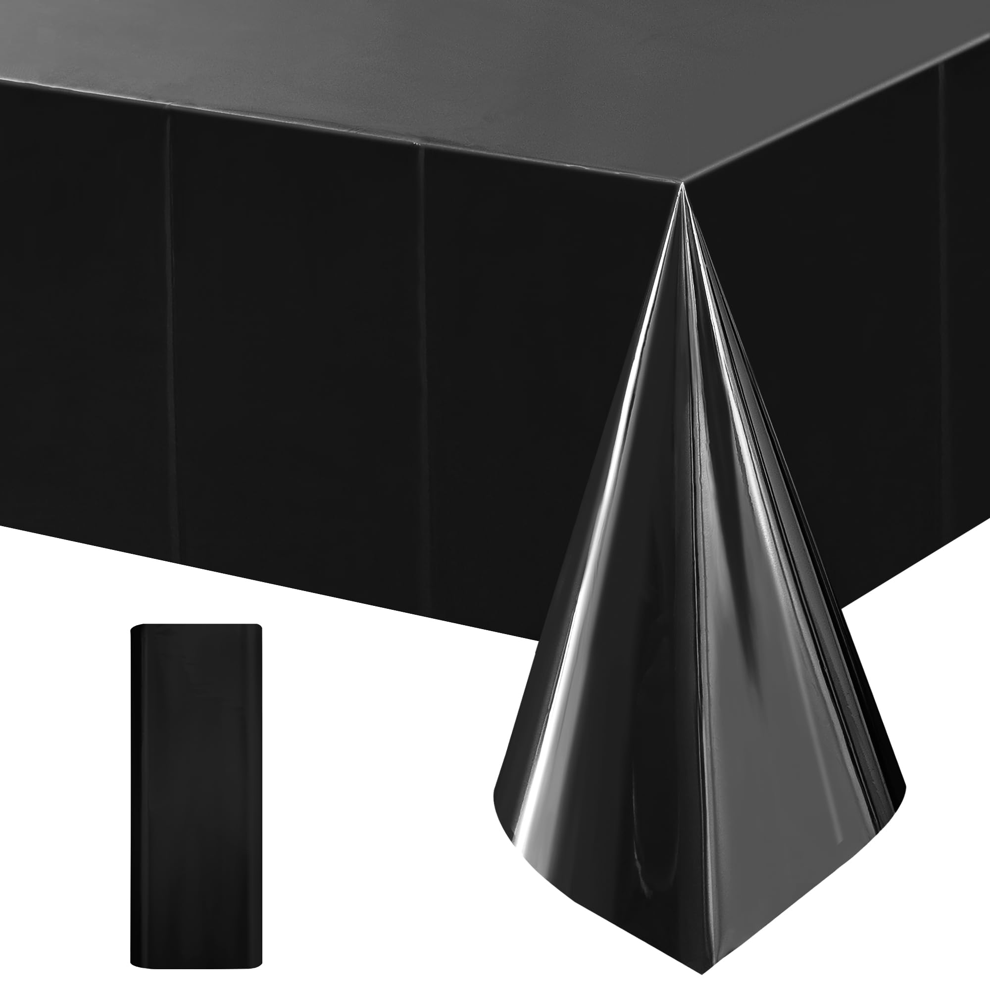 2-Piece Silver Foil Disposable Tablecloth Set for Parties