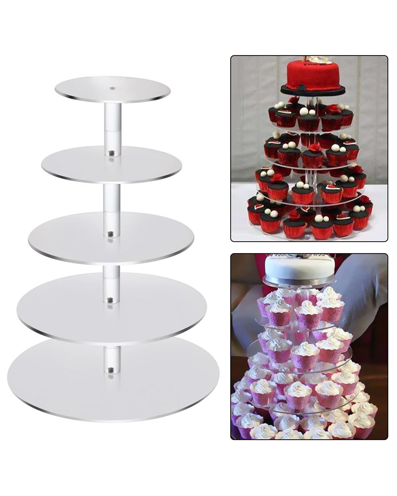 Acrylic Cupcake Tower & Cake Display Stand for Parties