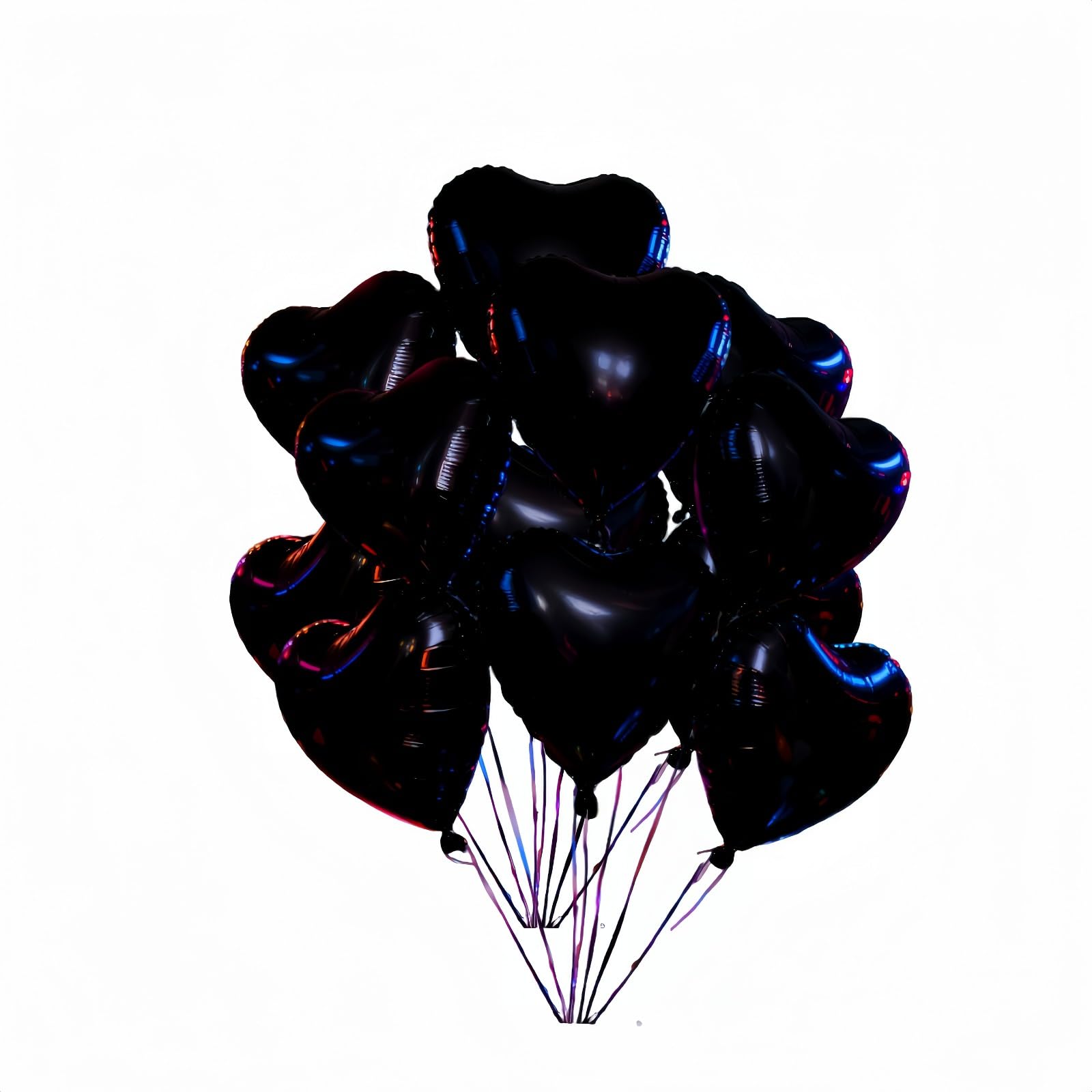 Geettcaifu 12 Pcs 18 Inch Heart Foil Balloons, Mylar Love Heart Helium Balloons for Wedding, Birthday Party, Valentines Day, Engagement Anniversary Party, Baby Shower Decorations