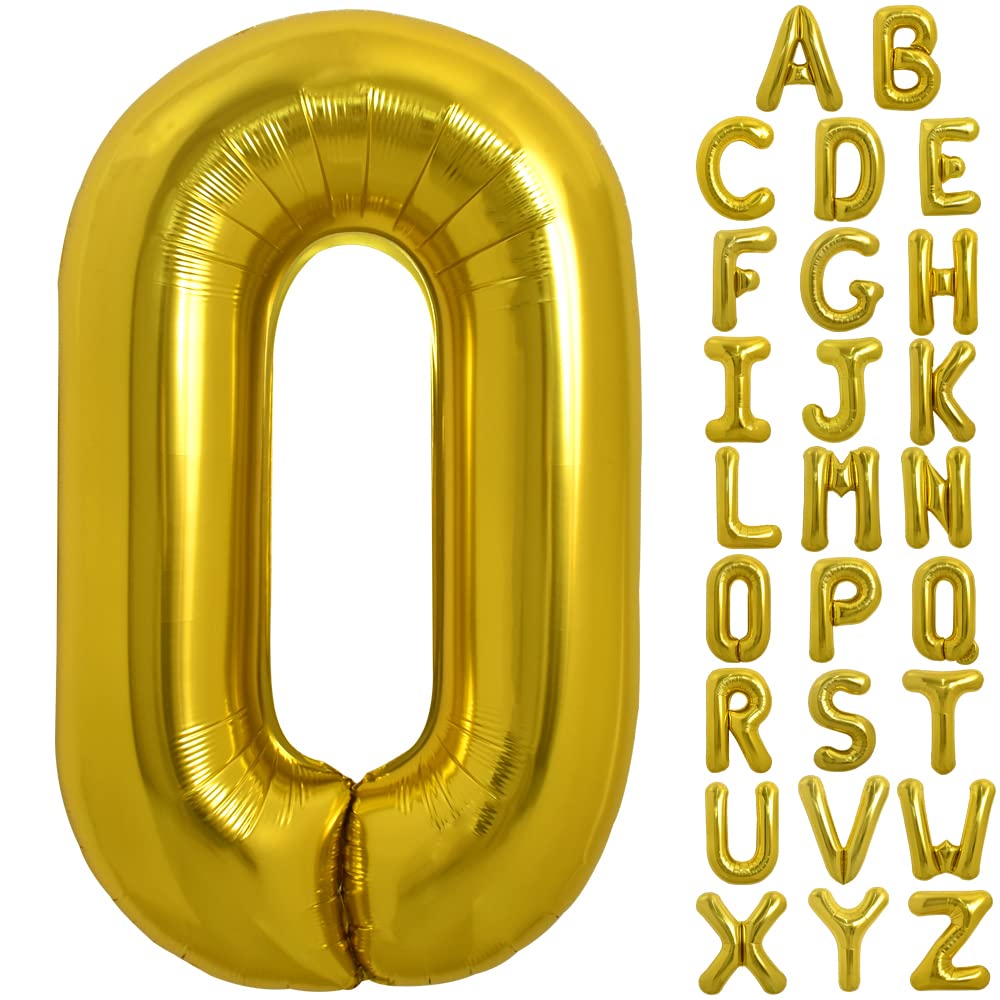 40-Inch Large Gold Letter & Number Foil Balloons