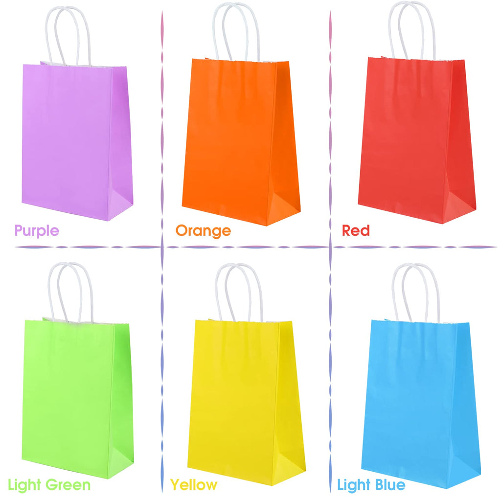 100-Pack Kraft Paper Party Favor Bags with Handles