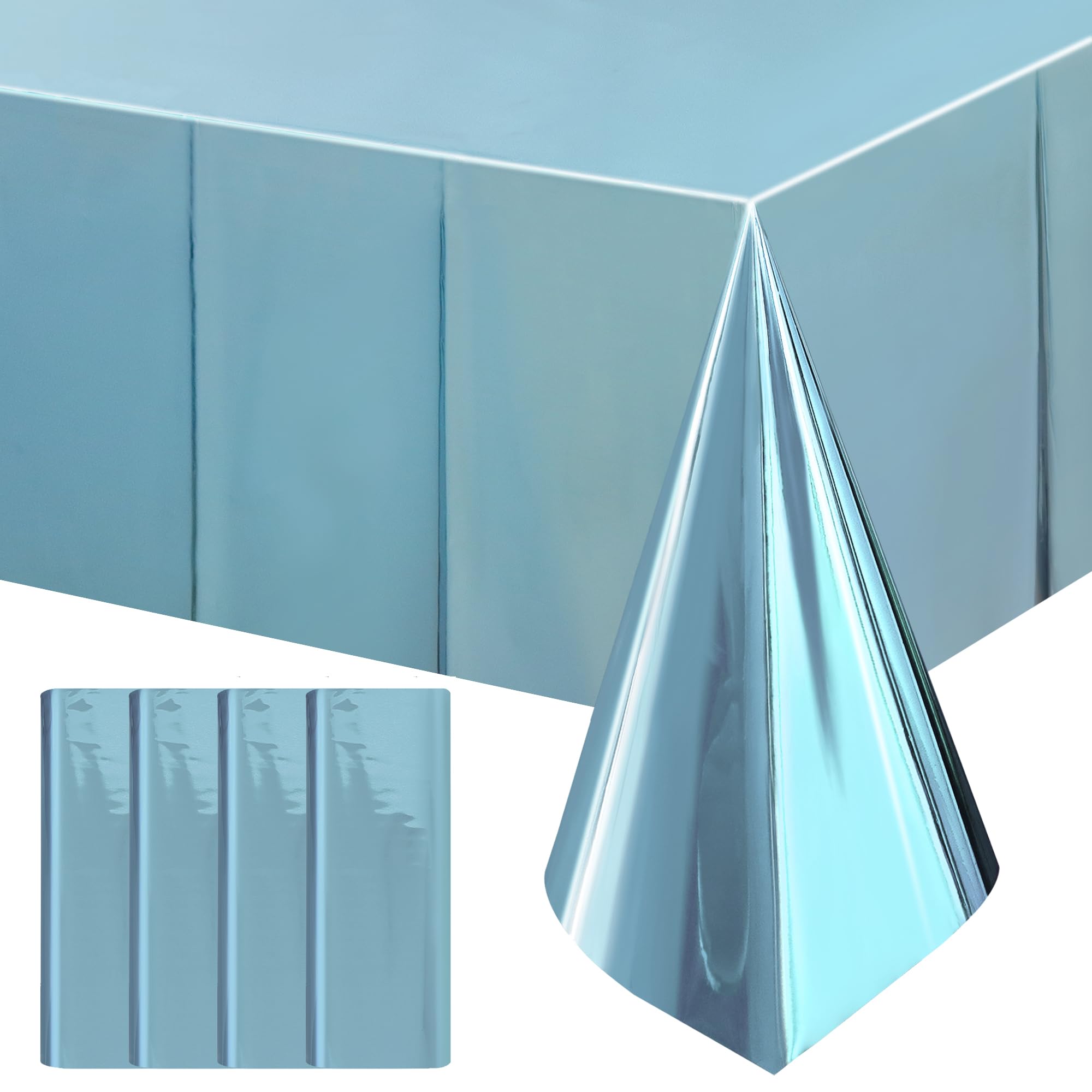 2-Piece Silver Foil Disposable Tablecloth Set for Parties