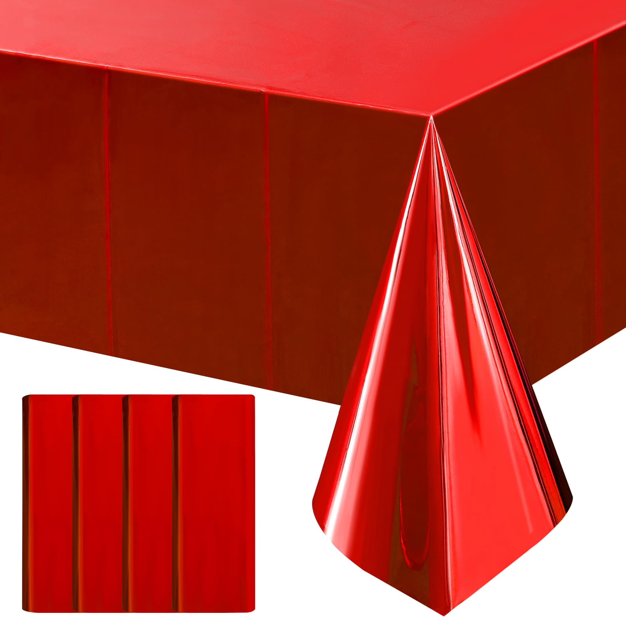 2-Piece Silver Foil Disposable Tablecloth Set for Parties
