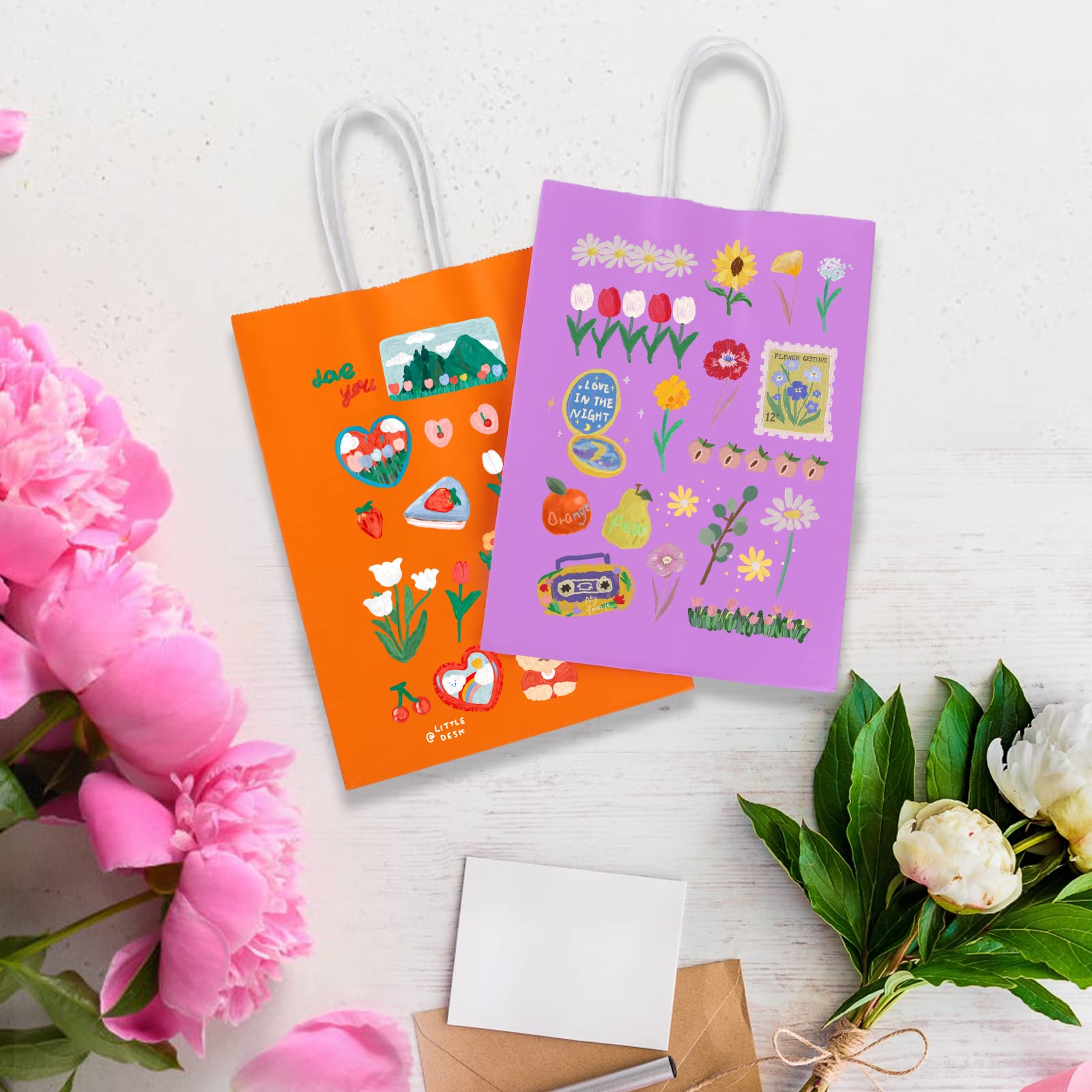 100-Pack Kraft Paper Party Favor Bags with Handles