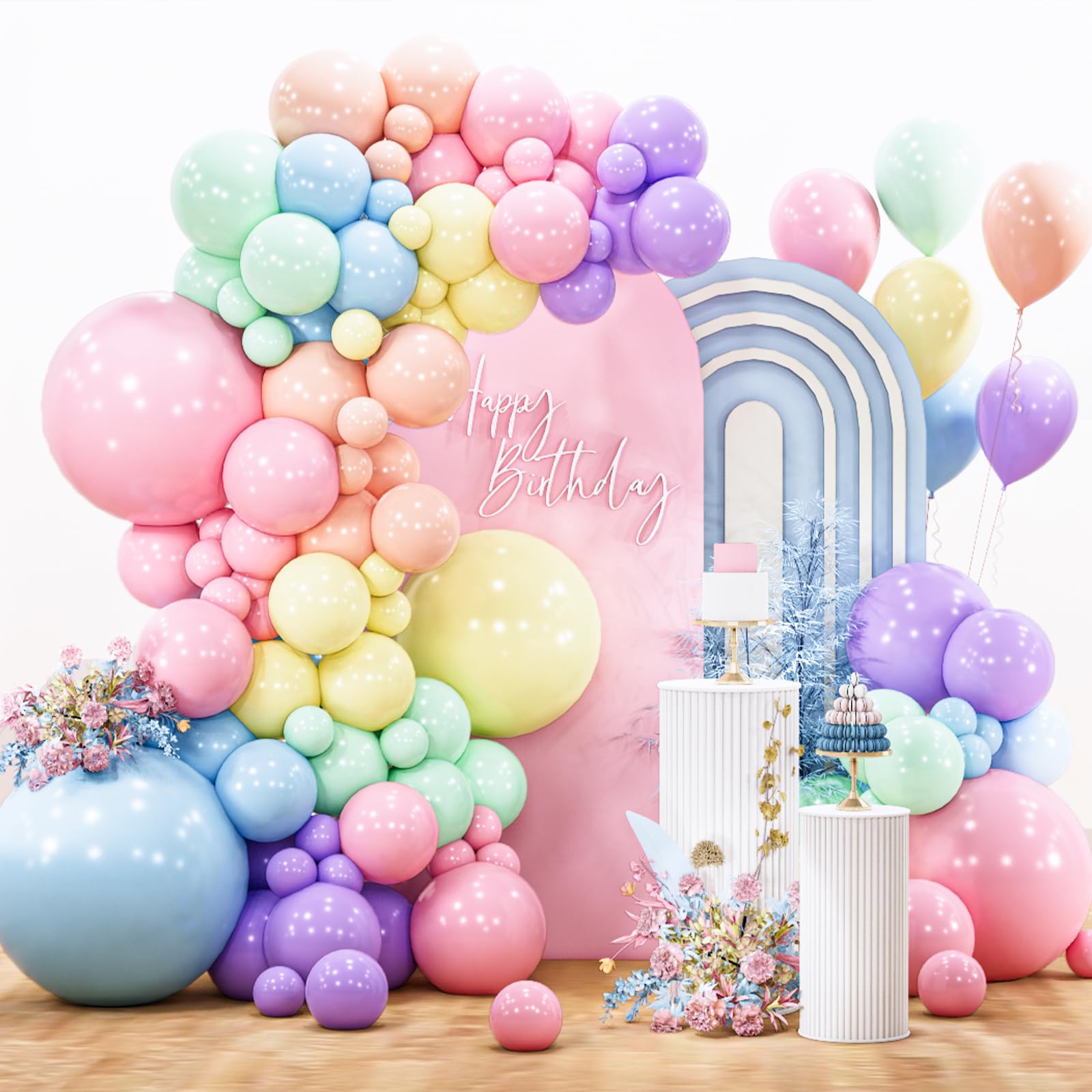 142-Piece Assorted Balloon Garland Kit for Parties