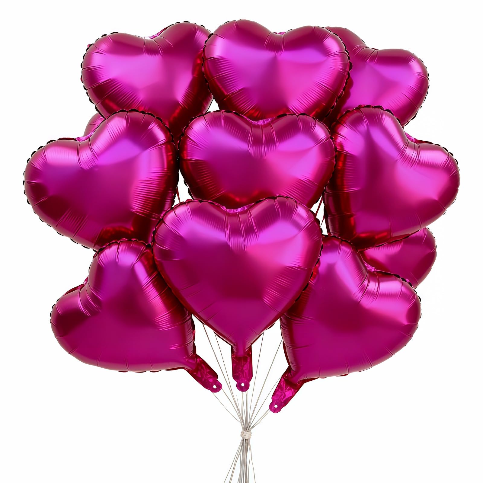 12-Piece 18-Inch Heart Foil Balloon Party Set