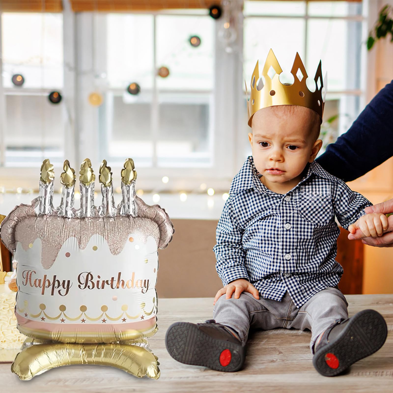 Happy Birthday Foil Balloons, Self-Standing Birthday Cake Balloon