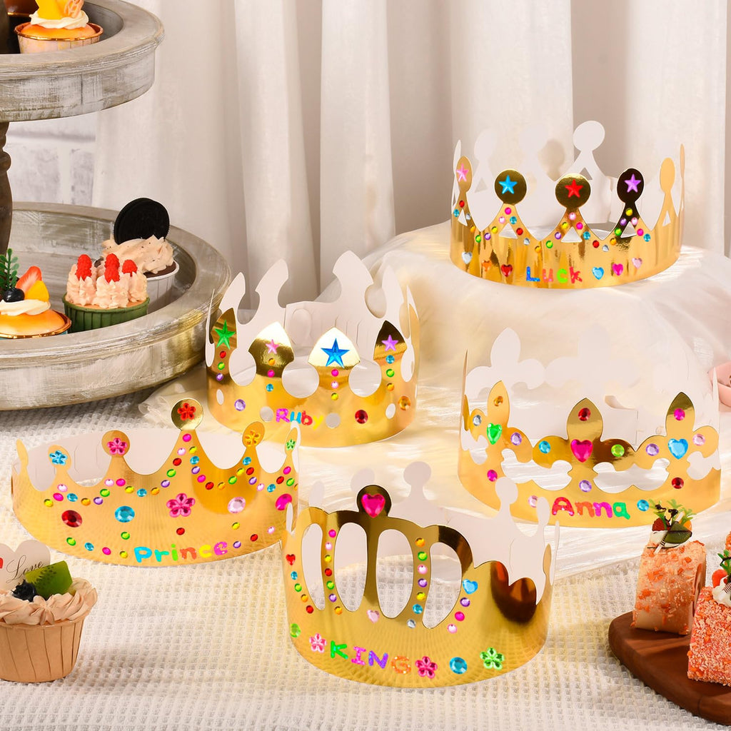 DIY Gold Paper Crown Decorating Craft Kit for Kids