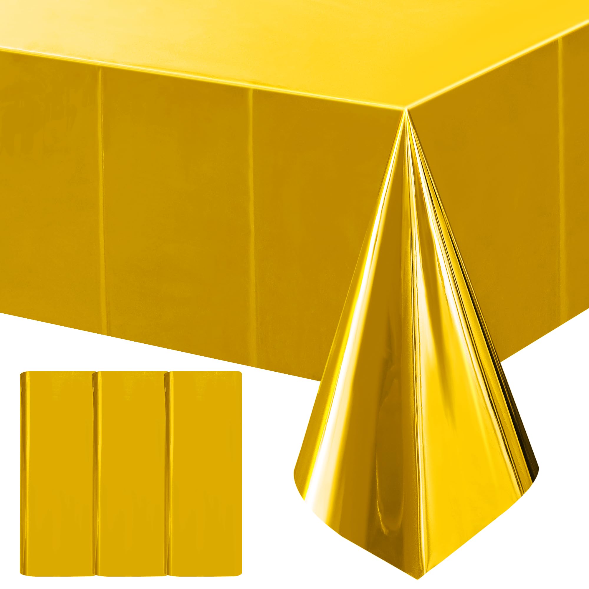 2-Piece Silver Foil Disposable Tablecloth Set for Parties