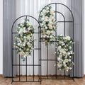 GFAZXDS Wedding Ceremony Backdrop Stand Kit-2 Pcs Reusable Metal Black Bracket,Balloon Arch Frame,Outdoor/Indoor Garden Plants Decoration Stand For Weddin,Birthday Party,Size:7.2x3.Ft&5.9x2.Ft