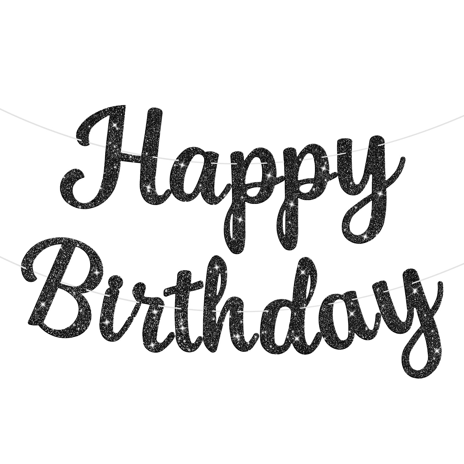 Glitter Happy Birthday Banner Garland for Party Decor