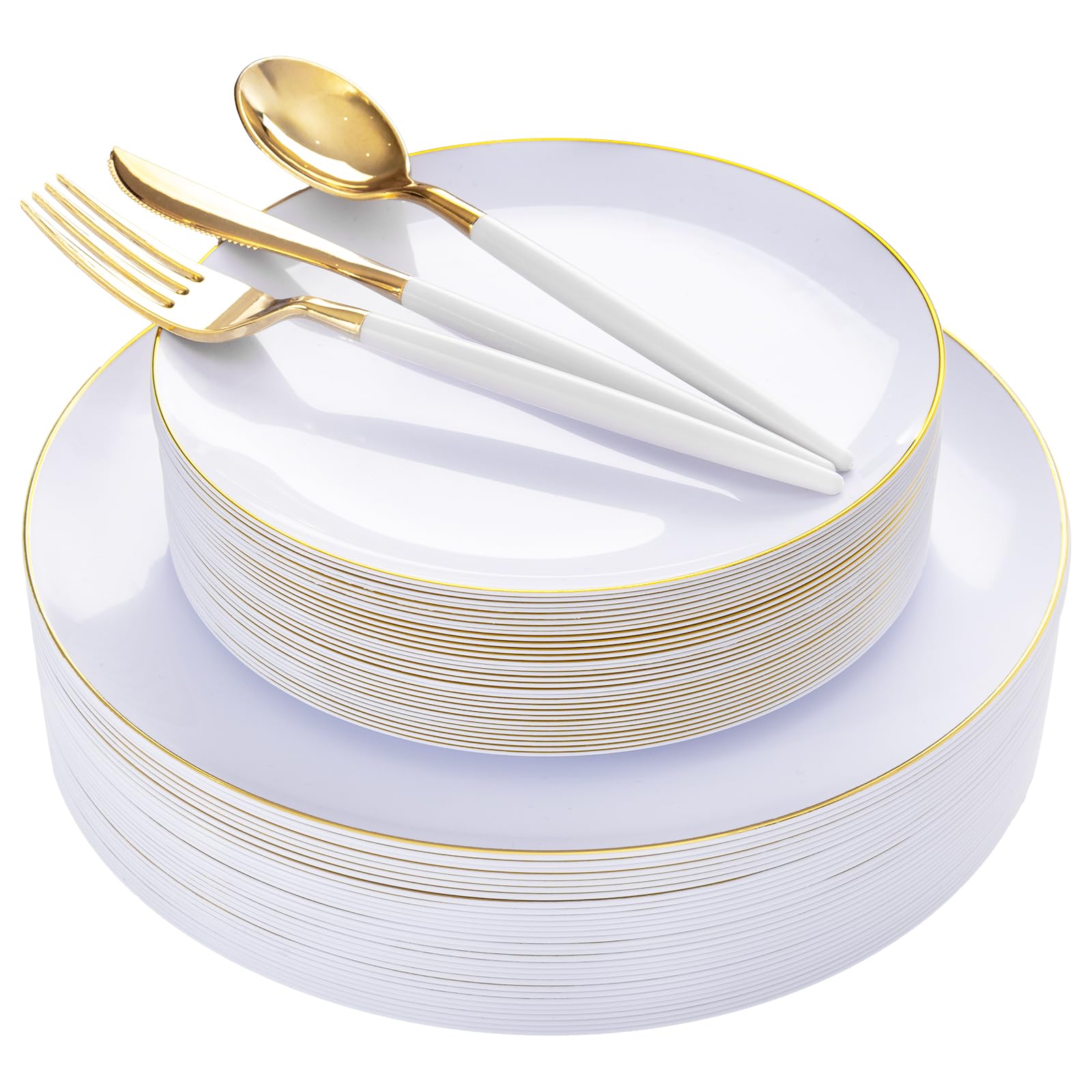 150-Piece Disposable Plastic Plate Set for Parties